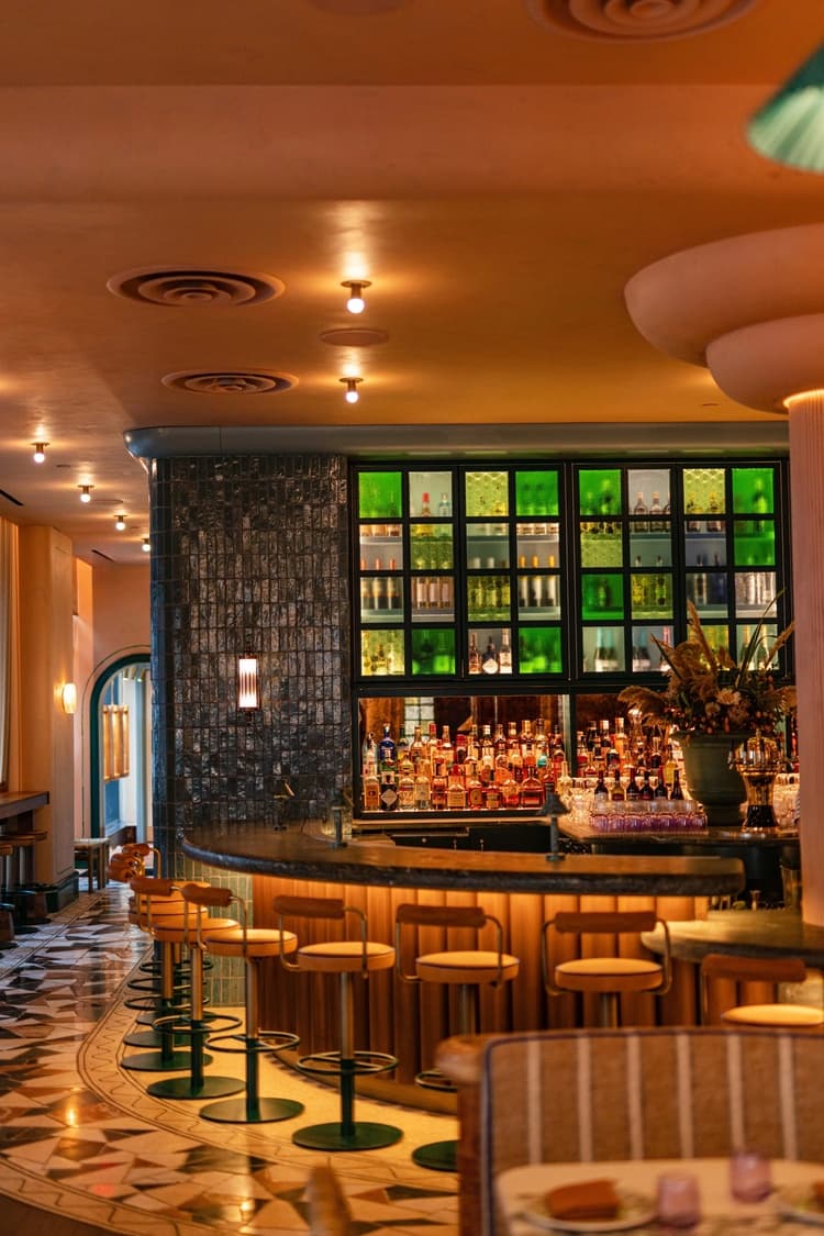 Finished commercial bar at Dear Daphni restaurant